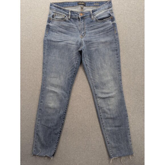 Judy Blue Jeans Womens 11/30 Relaxed Fit Raw Hem Stretch Lt Wash JB82222-SF MD - Picture 1 of 16
